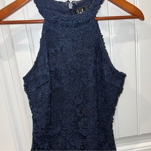 Lulus Navy Love Poem Mini Dress, XS